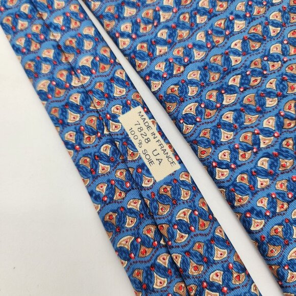 Hermes Paris 100% Silk Tie Blue - Picture 3 of 5